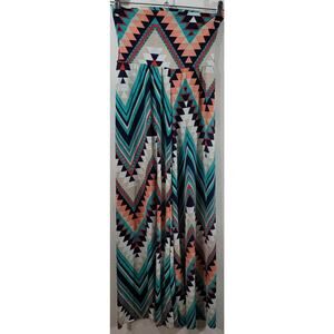 Style Rack Green Orange Black Aztec Print Harem Wide Leg Pants Small Lightweight